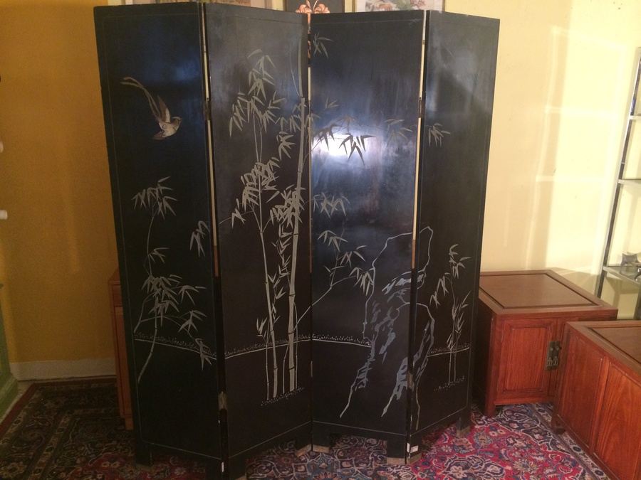Two-sided Lacquered Chinese Coromandel Screen 4-Panel [Photo 2]