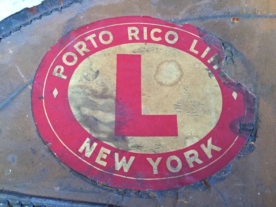 Vintage Leather Luggage Covered In Vintage Travel Stickers Decals [Photo 6]