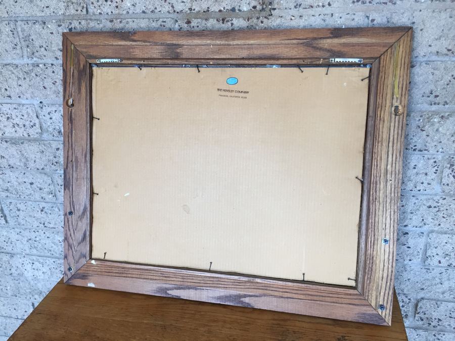 Vintage Wooden Beveled Mirror Coat Hanger Hensley Company Pasadena CA [Photo 3]