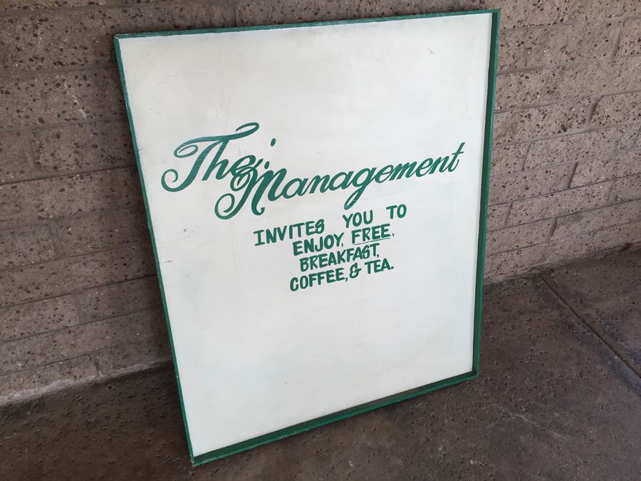 Vintage Double Sided Hand Painted Wooden Sign San Diego Hotel Sign #1 Budget Hotel In San Diego [Photo 13]