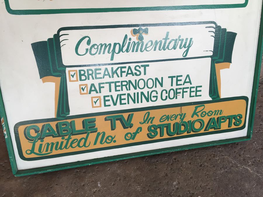 Vintage Double Sided Hand Painted Wooden Sign San Diego Hotel Sign #1 Budget Hotel In San Diego [Photo 10]