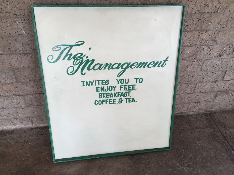 Vintage Double Sided Hand Painted Wooden Sign San Diego Hotel Sign #1 Budget Hotel In San Diego [Photo 3]