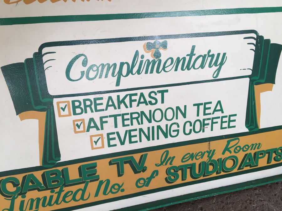 Vintage Double Sided Hand Painted Wooden Sign San Diego Hotel Sign #1 Budget Hotel In San Diego [Photo 9]