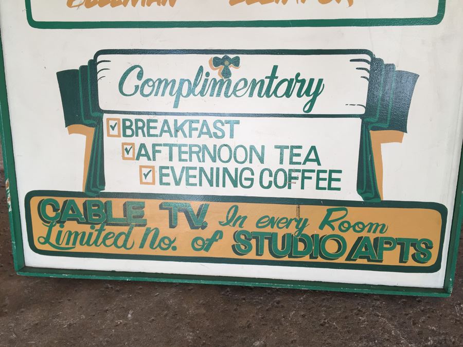 Vintage Double Sided Hand Painted Wooden Sign San Diego Hotel Sign #1 Budget Hotel In San Diego [Photo 8]