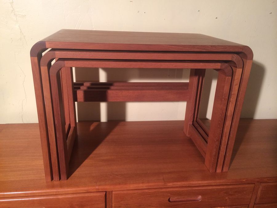 (3) Teak Nesting Tables