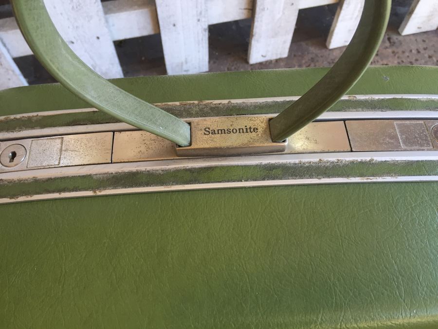 Pair Of Vintage Green Luggage Skyway And Samsonite [Photo 6]