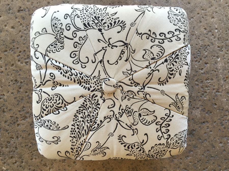 Contemporary Black And White Upholstered Footstool [Photo 6]