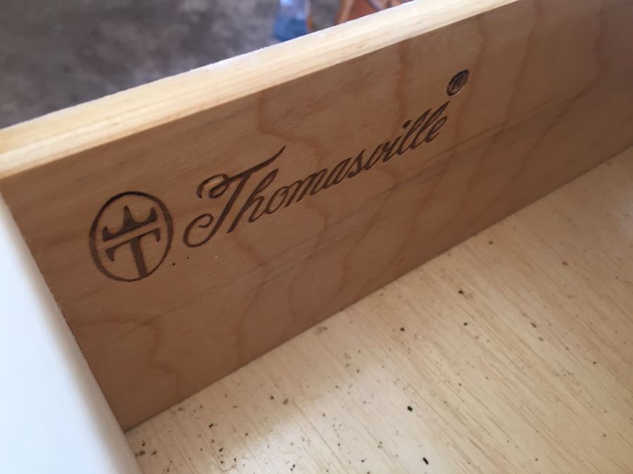 Thomasville Long Dresser And Small Dresser With Marble Tops And Large 3-Panel Hinged Mirror [Photo 20]