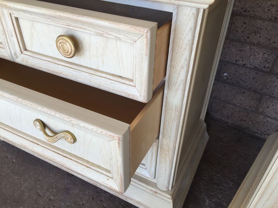 Thomasville Long Dresser And Small Dresser With Marble Tops And Large 3 ...