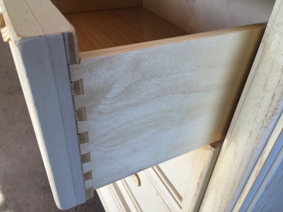 Thomasville Long Dresser And Small Dresser With Marble Tops And Large 3-Panel Hinged Mirror [Photo 11]