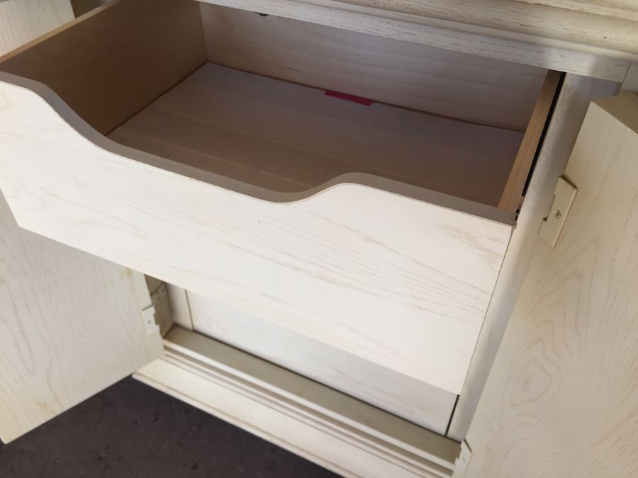 Thomasville Long Dresser And Small Dresser With Marble Tops And Large 3-Panel Hinged Mirror [Photo 10]