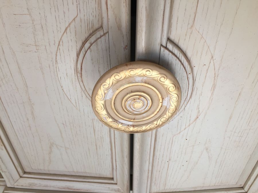 Thomasville Long Dresser And Small Dresser With Marble Tops And Large 3-Panel Hinged Mirror [Photo 9]