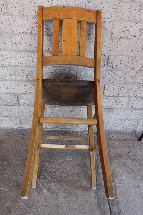 Vintage Oak Child's Chair With Footrest [Photo 3]