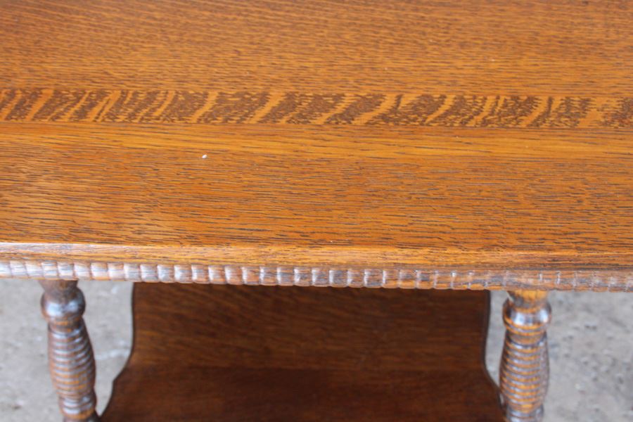 Antique 1896 Two-Tier Side Table With Turned Legs Conrey & Birely [Photo 5]