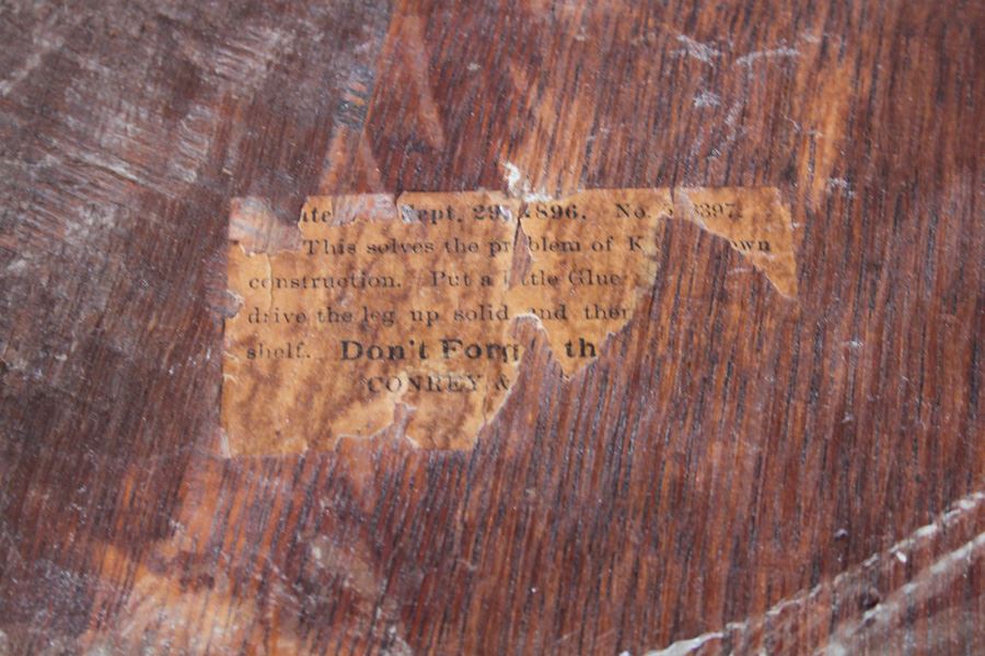 Antique 1896 Two-Tier Side Table With Turned Legs Conrey & Birely [Photo 6]