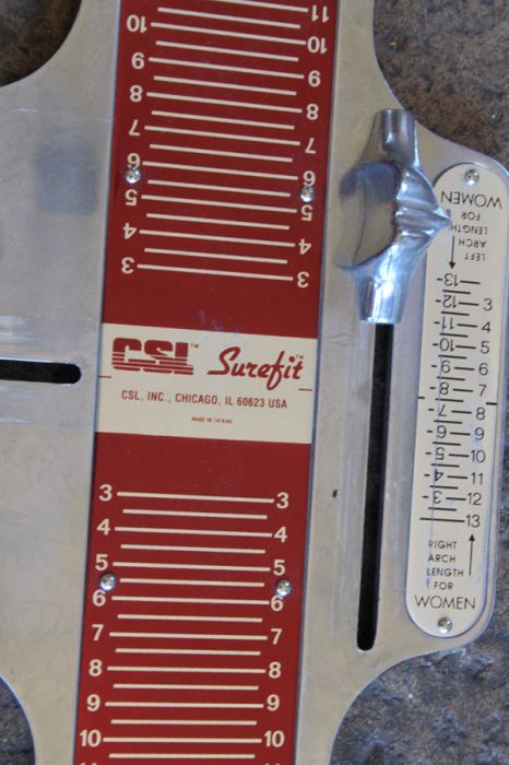 Pair Of Vintage Shoe Store Shoe Size Measuring Devices The Brannock Device And CSL Surefit [Photo 7]