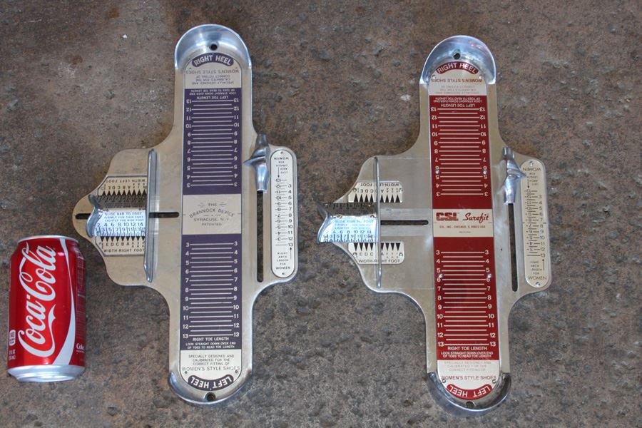 Pair Of Vintage Shoe Store Shoe Size Measuring Devices The Brannock Device And CSL Surefit [Photo 4]