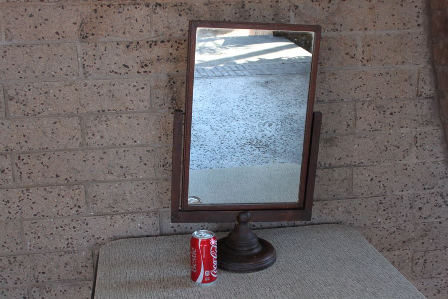 Vintage Wooden Mirror With Stand [Photo 4]