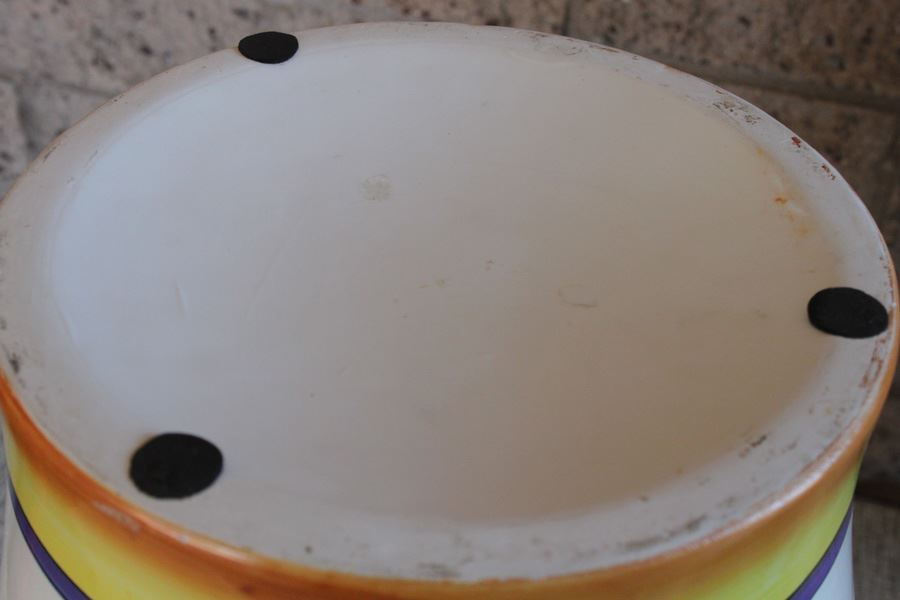 Large Italian Hand Painted Jug With Handles Pottery Vino Veritas [Photo 4]