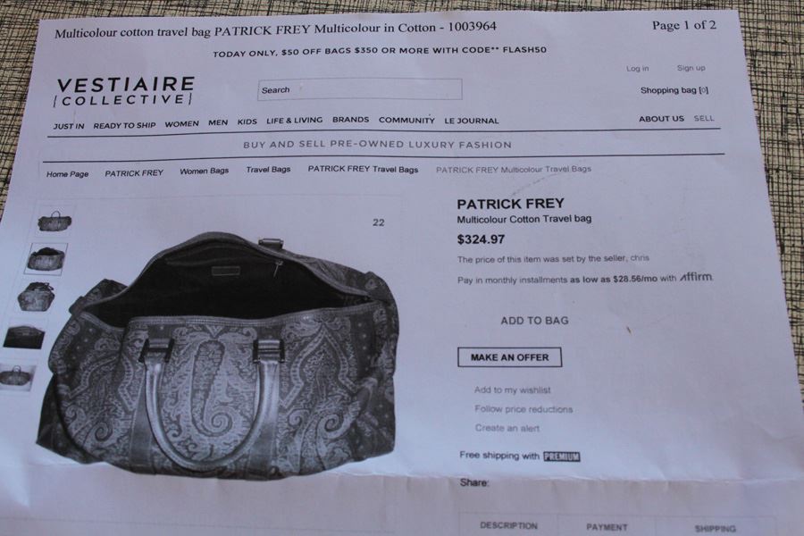 Patrick Frey Paris Handbag Travel Bag [Photo 6]