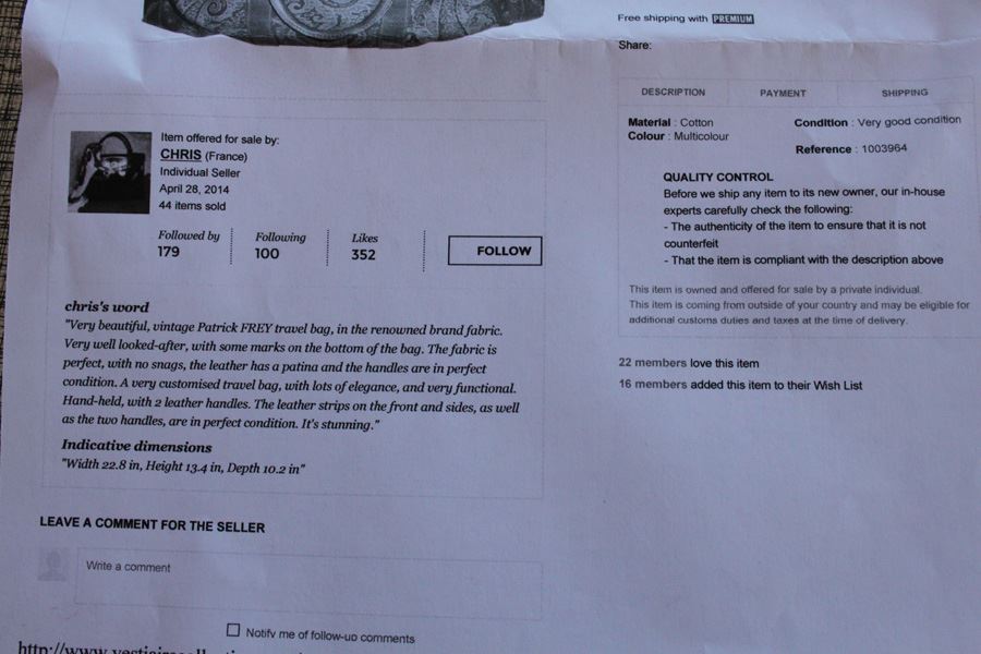 Patrick Frey Paris Handbag Travel Bag [Photo 7]