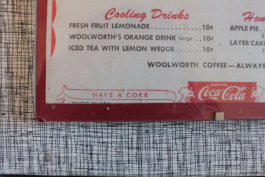 Vintage F.W. Woolworth Co. Framed Menu Coca-Cola [Photo 3]