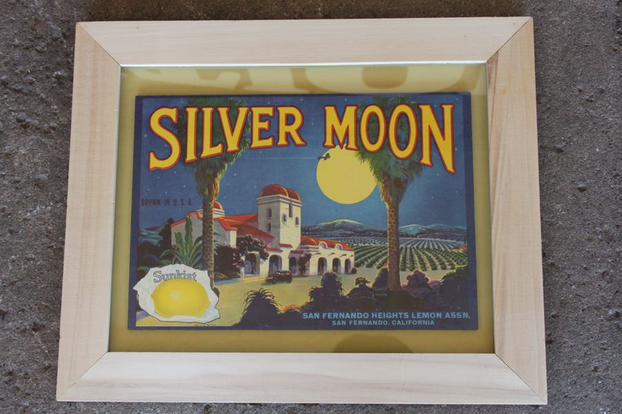 Pair Of Nicely Framed California Fruit Lemon Crate Labels Silver Moon And Evening Star [Photo 4]