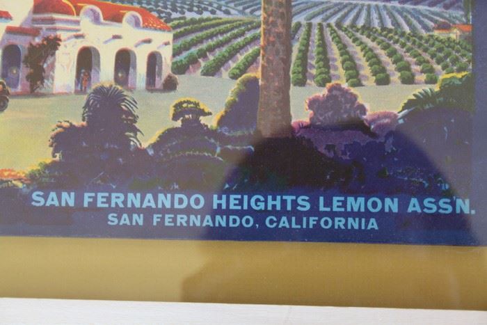 Pair Of Nicely Framed California Fruit Lemon Crate Labels Silver Moon And Evening Star [Photo 3]