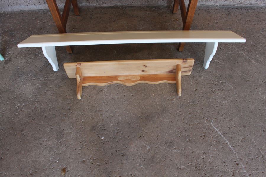 Pair Of Long Wooden Wall Shelves [Photo 3]