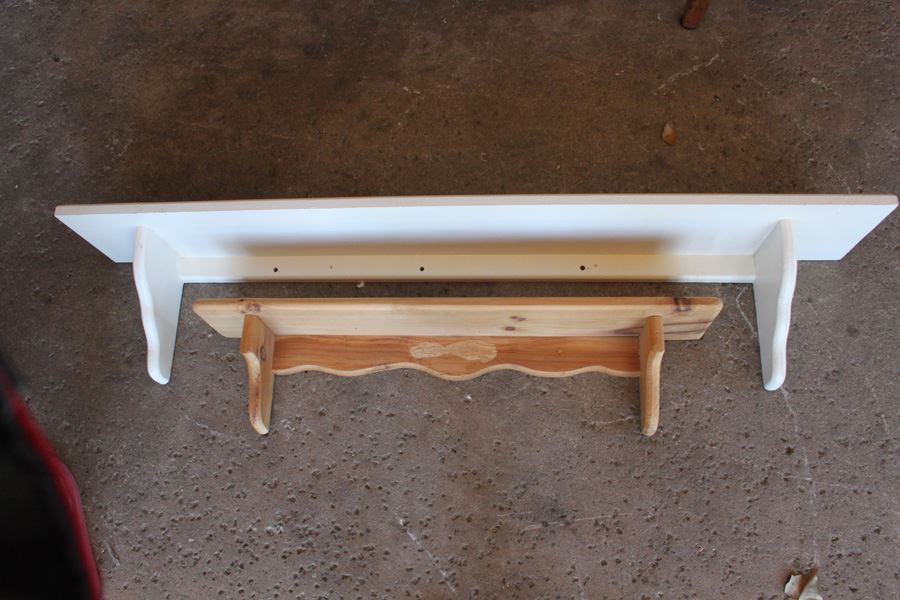 Pair Of Long Wooden Wall Shelves [Photo 4]