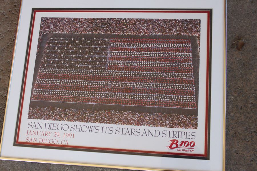 Framed Print San Diego Shows Its Stars And Stipes San Diego's FM B100 1991 [Photo 1]