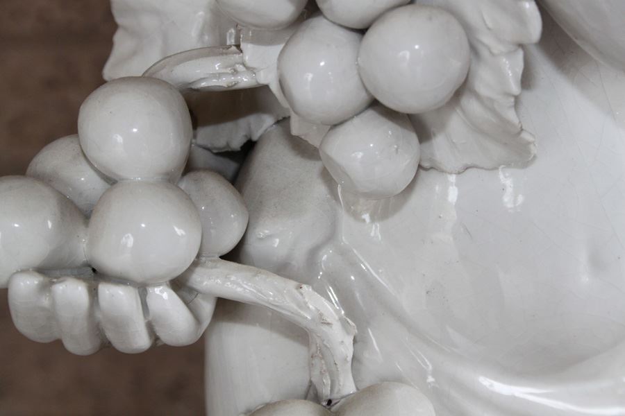 Large White Italian Statue Of Boy With Grapes [Photo 5]