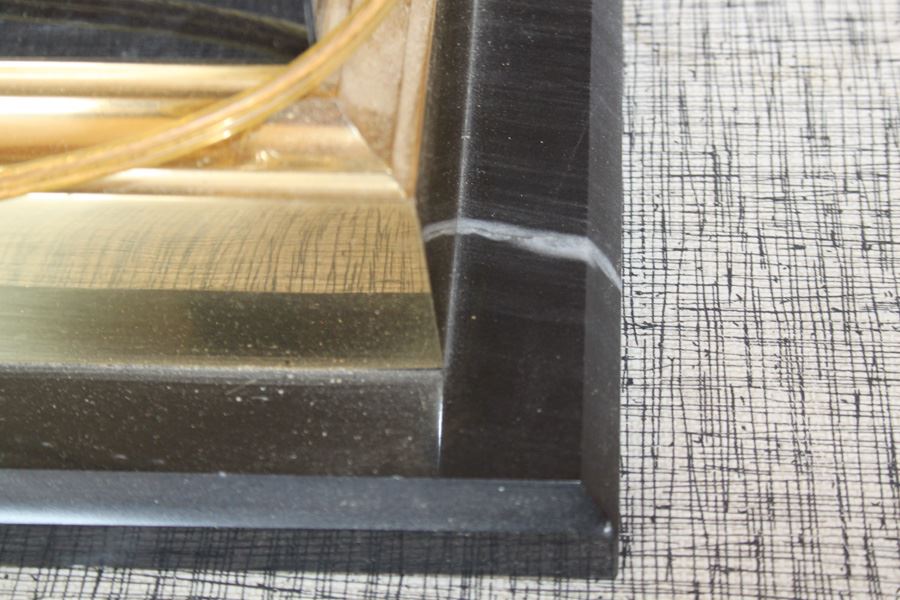 Pair Of Stunning Table Lamps With Marble Base And Brass Accents [Photo 3]