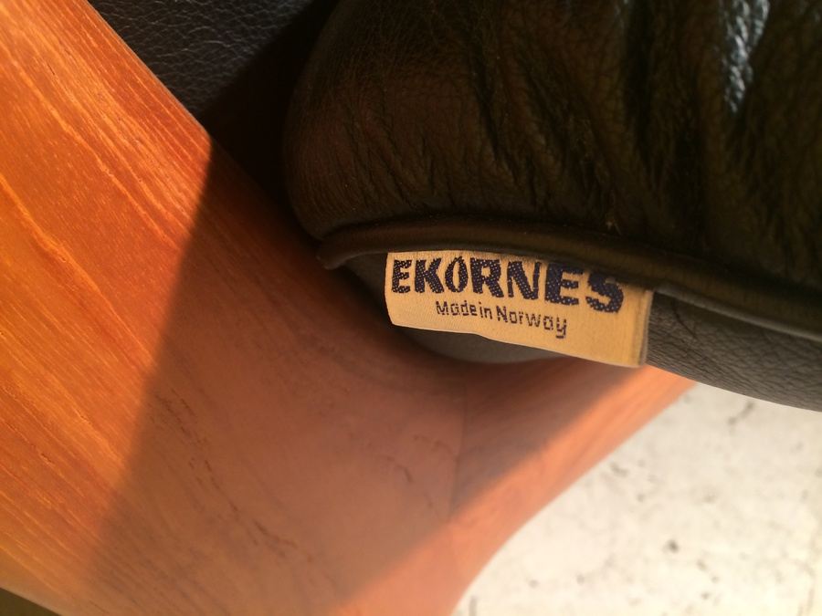 Ekornes Teak and Black Leather Sofa - Made in Norway [Photo 3]