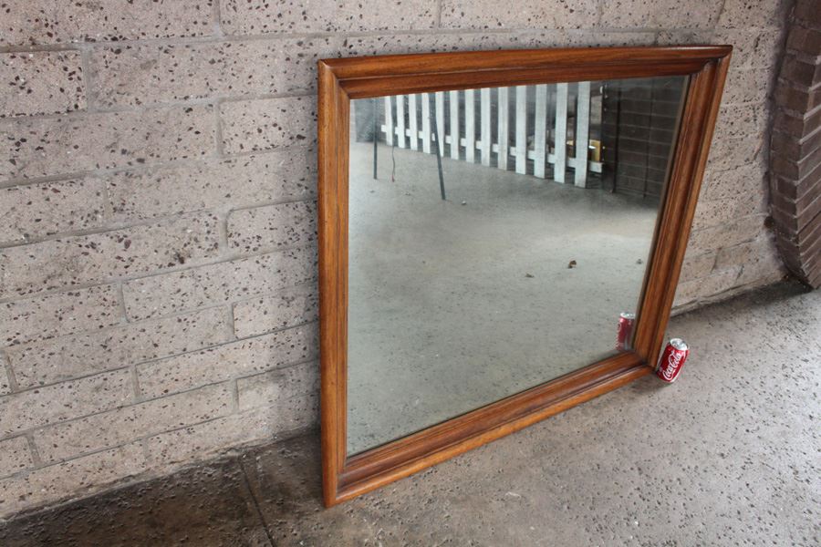 Vintage Mid-Century Solid Wood Mirror [Photo 5]