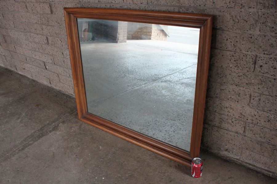 Vintage Mid-Century Solid Wood Mirror [Photo 4]