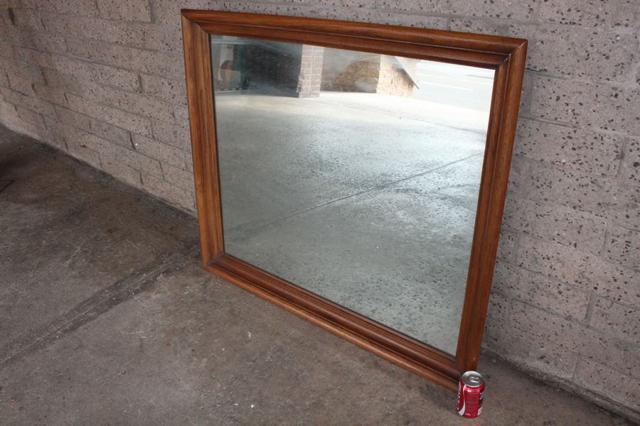 Vintage Mid-Century Solid Wood Mirror [Photo 1]