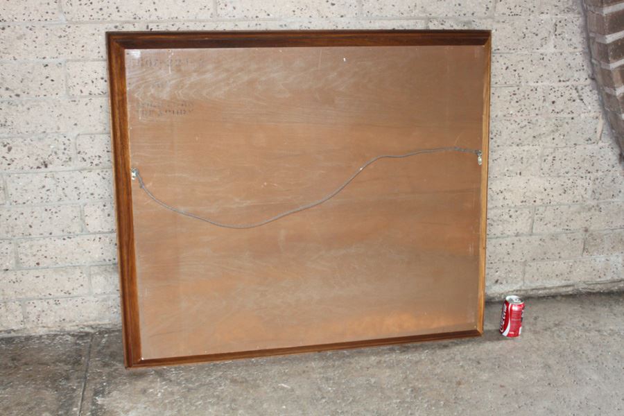 Vintage Mid-Century Solid Wood Mirror [Photo 3]