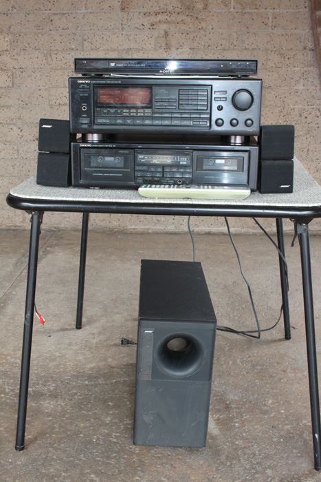Stereo Equipment Onkyo Receiver Double Cassette Deck BOSE Speakers [Photo 4]