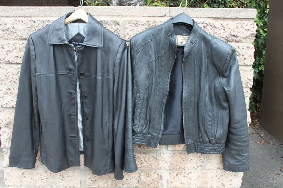 Pair Of Black Leather Jackets [Photo 1]