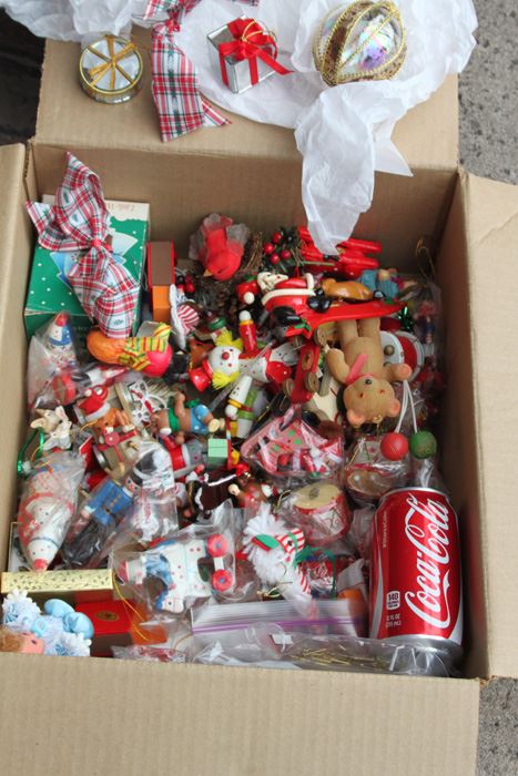Box Full Of Mainly Wooden Christmas Ornaments [Photo 1]