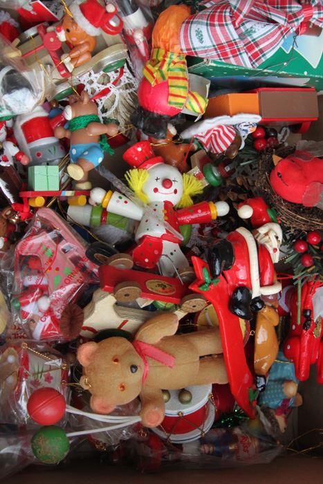 Box Full Of Mainly Wooden Christmas Ornaments [Photo 2]
