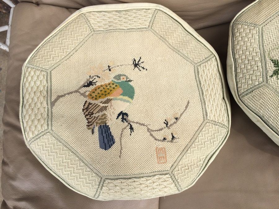 (2) Needlepoint Bird Pillows [Photo 1]