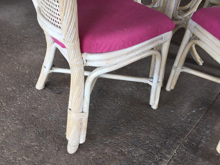 Glass Top Table With Four Cane Back Chairs [Photo 4]