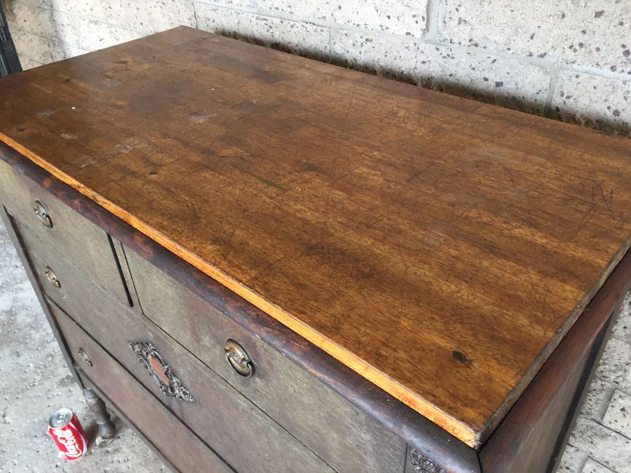 Vintage Wooden Dresser On Casters Shabby Chic [Photo 2]