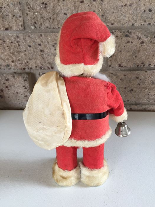 Vintage Wind-up Santa Claus Working Rings Bell Moves [Photo 3]