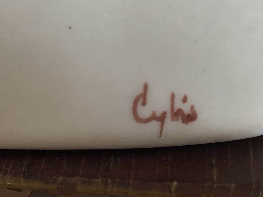 Cybis Porcelain Vintage 1974 Signed Bust Of Child's Head On Wood Block 9 1/2' Tall Estimate $100-$200 [Photo 3]
