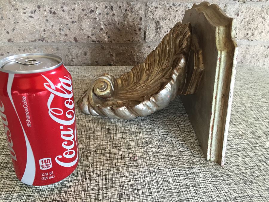 Italian Shell Wall Shelf / Clock Shelf Very Detailed Shell Motif And Shaped Top [Photo 2]