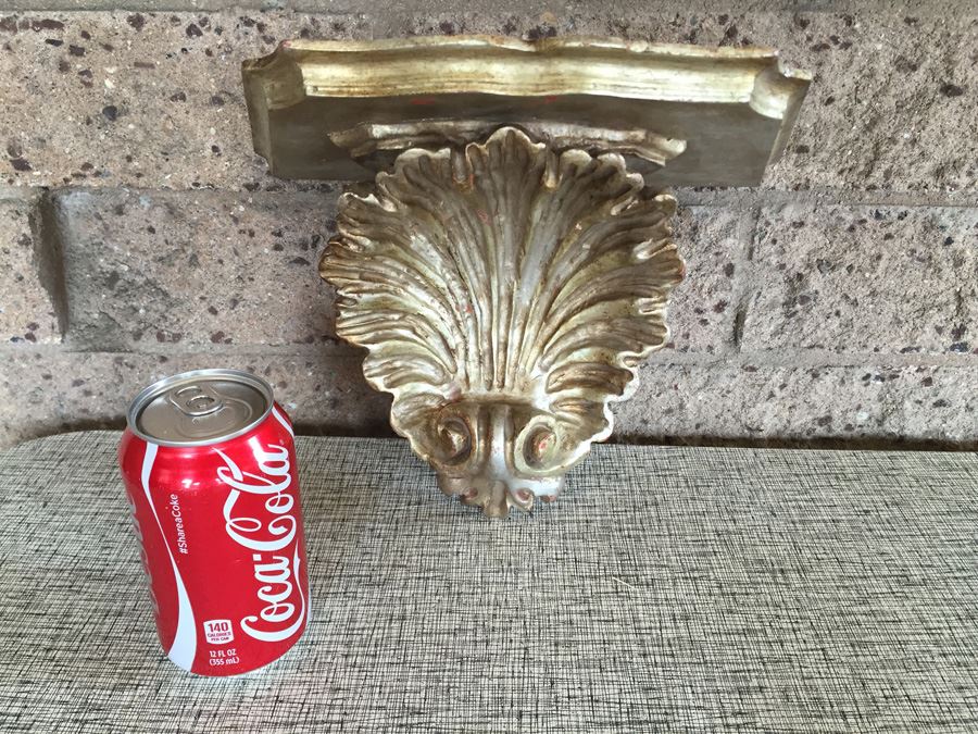 Italian Shell Wall Shelf / Clock Shelf Very Detailed Shell Motif And Shaped Top [Photo 1]