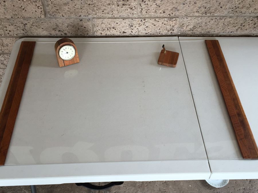 French Desk Set With Desk Protector, Clock And Pen Holder [Photo 1]